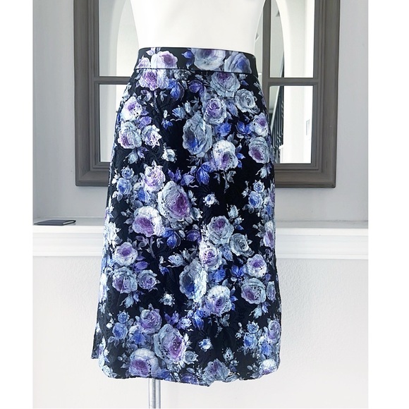 Marée Pour Toi Lace Lined Skirt Lilac Print, Size 18 New w/Tag - Picture 12 of 12